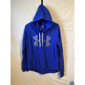1143 Under Armor Mens Hooded Sweatshirt Blue Size Medium